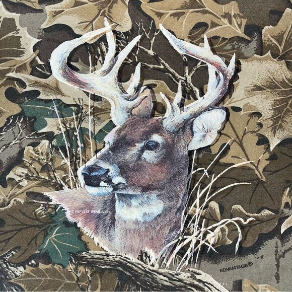 Vintage 90s Camo Trophy Buck Dixie Outfitters Sweatshirt Size Large - Picture 11 of 16